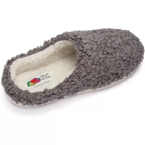imageFruit of the Loom Womens Berber Clog  Comfortable Memory Foam Sole IndoorOutdoor Machine WashableGrey