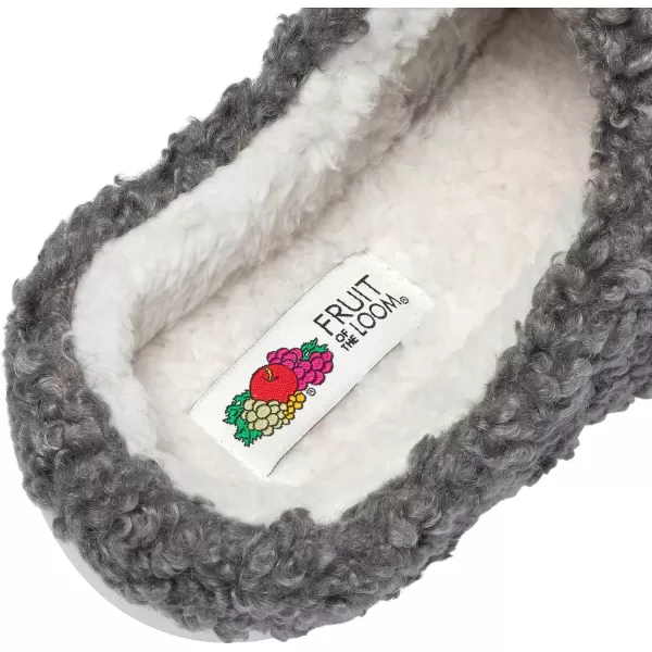 imageFruit of the Loom Womens Berber Clog  Comfortable Memory Foam Sole IndoorOutdoor Machine WashableGrey