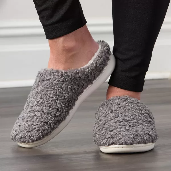 imageFruit of the Loom Womens Berber Clog  Comfortable Memory Foam Sole IndoorOutdoor Machine WashableGrey