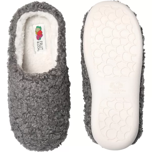 imageFruit of the Loom Womens Berber Clog  Comfortable Memory Foam Sole IndoorOutdoor Machine WashableGrey