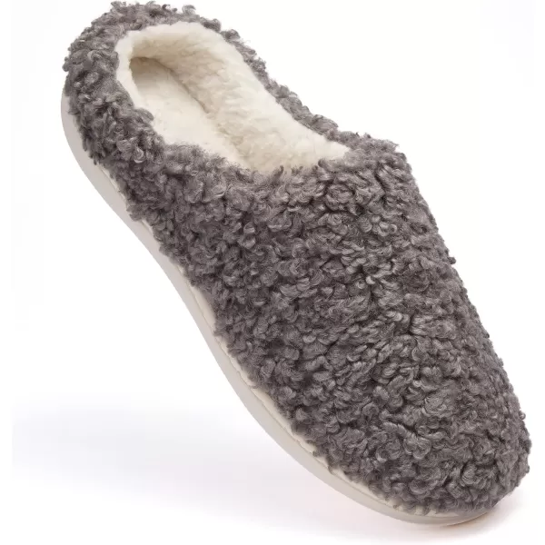 imageFruit of the Loom Womens Berber Clog  Comfortable Memory Foam Sole IndoorOutdoor Machine WashableGrey