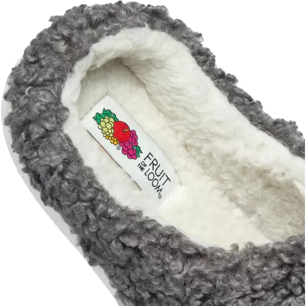 imageFruit of the Loom Womens Berber Clog  Comfortable Memory Foam Sole IndoorOutdoor Machine WashableGrey