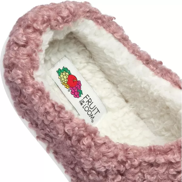 imageFruit of the Loom Womens Berber Clog  Comfortable Memory Foam Sole IndoorOutdoor Machine WashablePink