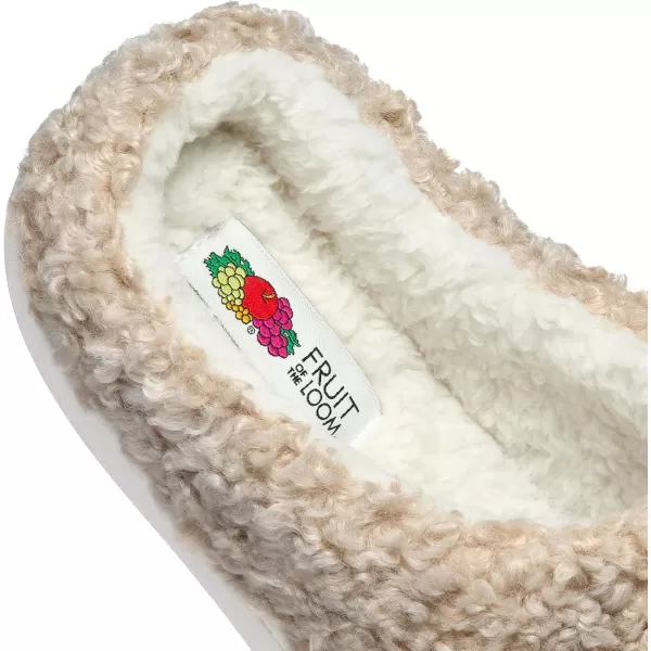 imageFruit of the Loom Womens Berber Clog  Comfortable Memory Foam Sole IndoorOutdoor Machine WashableTan