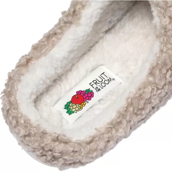 imageFruit of the Loom Womens Berber Clog  Comfortable Memory Foam Sole IndoorOutdoor Machine WashableTan