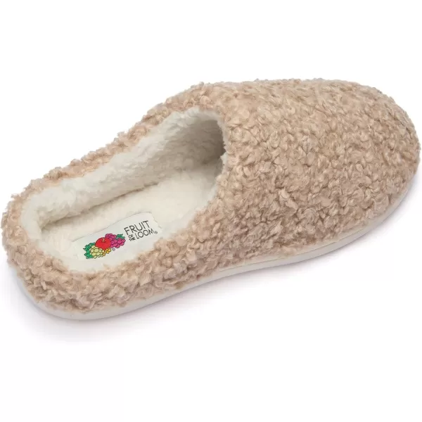 imageFruit of the Loom Womens Berber Clog  Comfortable Memory Foam Sole IndoorOutdoor Machine WashableTan
