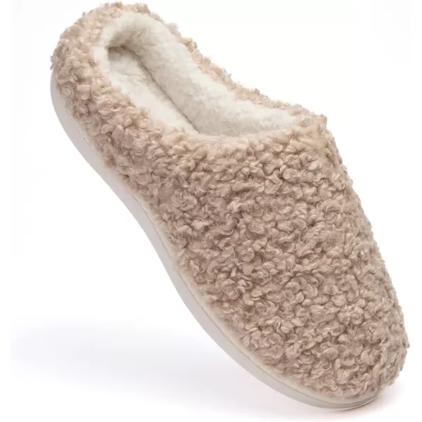 imageFruit of the Loom Womens Berber Clog  Comfortable Memory Foam Sole IndoorOutdoor Machine WashableTan