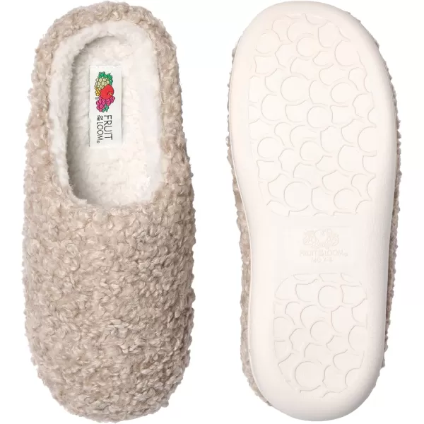 imageFruit of the Loom Womens Berber Clog  Comfortable Memory Foam Sole IndoorOutdoor Machine WashableTan