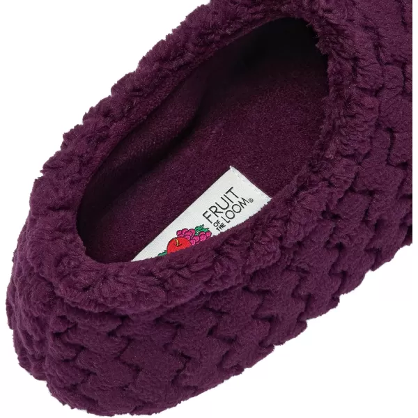 imageFruit of the Loom Womens Chevron Closed Back Slipper  Comfortable Memory Foam Sole IndoorOutdoor Machine WashableGrape