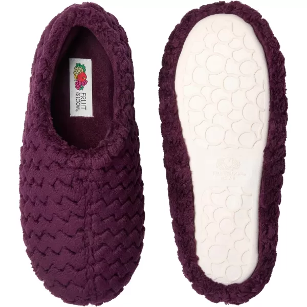 imageFruit of the Loom Womens Chevron Closed Back Slipper  Comfortable Memory Foam Sole IndoorOutdoor Machine WashableGrape