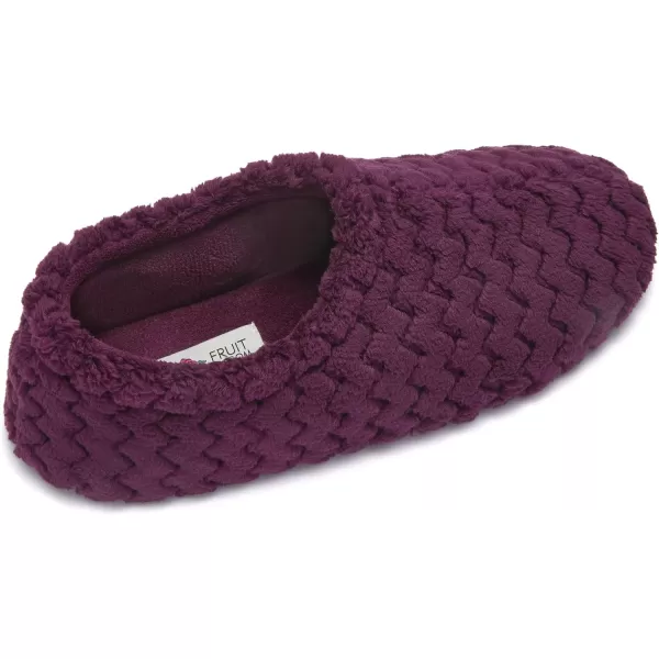imageFruit of the Loom Womens Chevron Closed Back Slipper  Comfortable Memory Foam Sole IndoorOutdoor Machine WashableGrape