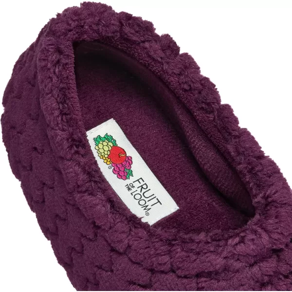 imageFruit of the Loom Womens Chevron Closed Back Slipper  Comfortable Memory Foam Sole IndoorOutdoor Machine WashableGrape