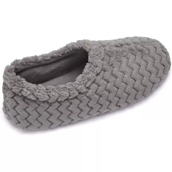 imageFruit of the Loom Womens Chevron Closed Back Slipper  Comfortable Memory Foam Sole IndoorOutdoor Machine WashableGrey