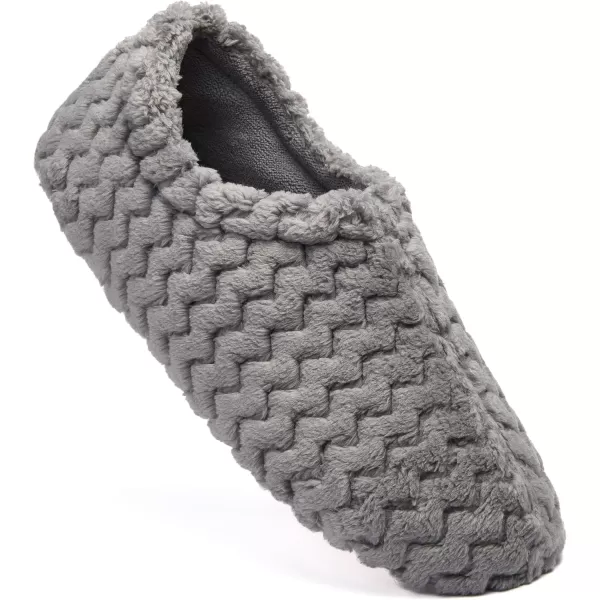 imageFruit of the Loom Womens Chevron Closed Back Slipper  Comfortable Memory Foam Sole IndoorOutdoor Machine WashableGrey