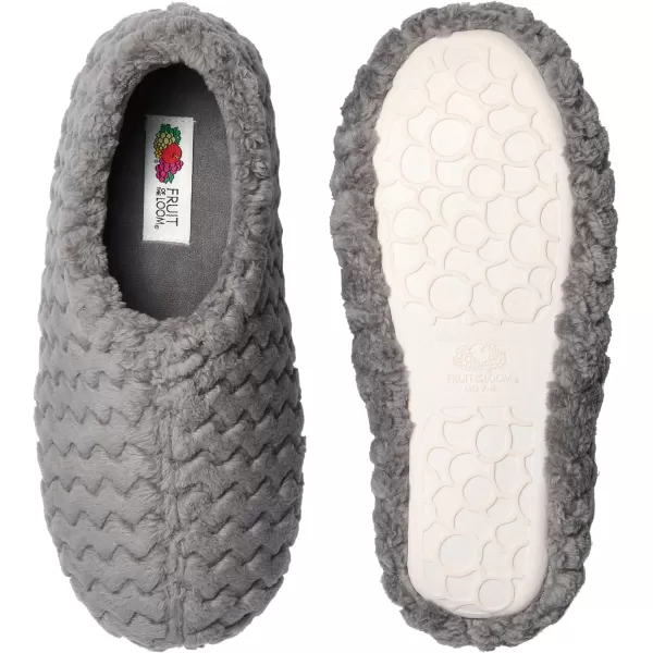 imageFruit of the Loom Womens Chevron Closed Back Slipper  Comfortable Memory Foam Sole IndoorOutdoor Machine WashableGrey