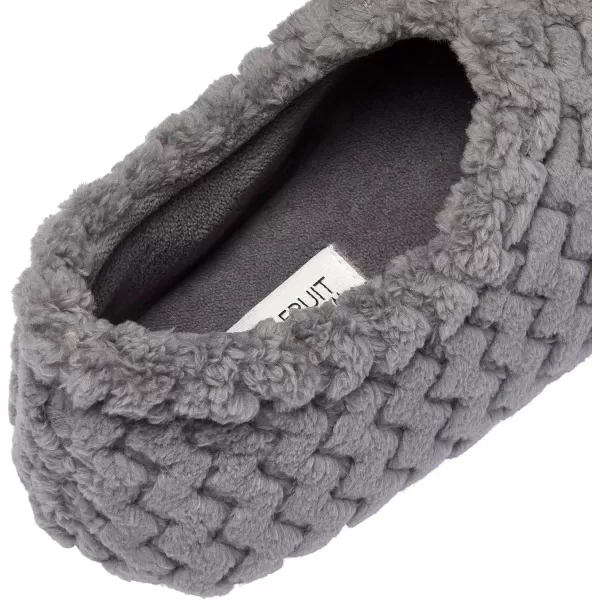 imageFruit of the Loom Womens Chevron Closed Back Slipper  Comfortable Memory Foam Sole IndoorOutdoor Machine WashableGrey