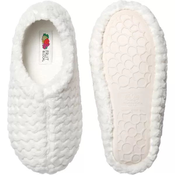 imageFruit of the Loom Womens Chevron Closed Back Slipper  Comfortable Memory Foam Sole IndoorOutdoor Machine WashableIvory