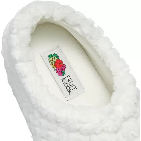 imageFruit of the Loom Womens Chevron Closed Back Slipper  Comfortable Memory Foam Sole IndoorOutdoor Machine WashableIvory