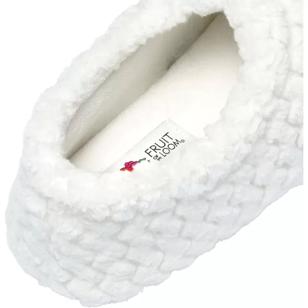 imageFruit of the Loom Womens Chevron Closed Back Slipper  Comfortable Memory Foam Sole IndoorOutdoor Machine WashableIvory
