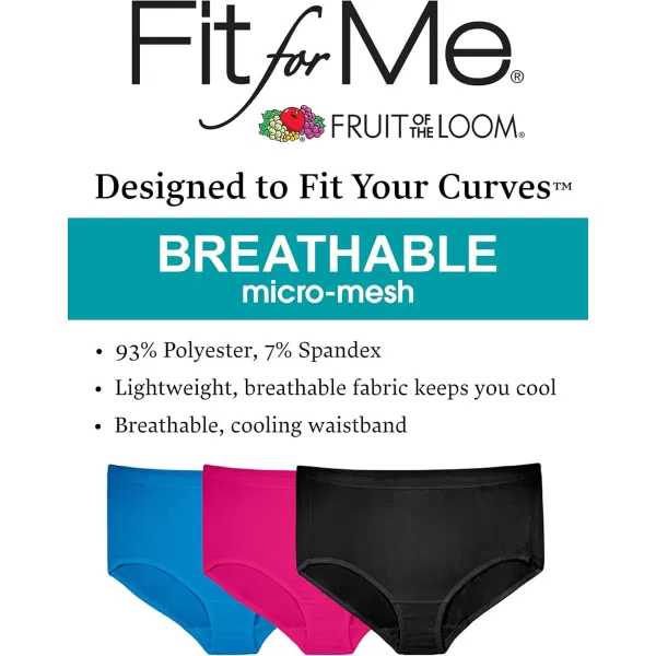 imageFruit of the Loom womens Fit for Me Plus Size Underwear Briefs Brief  Breathable Micro Mesh Assorted 11 US