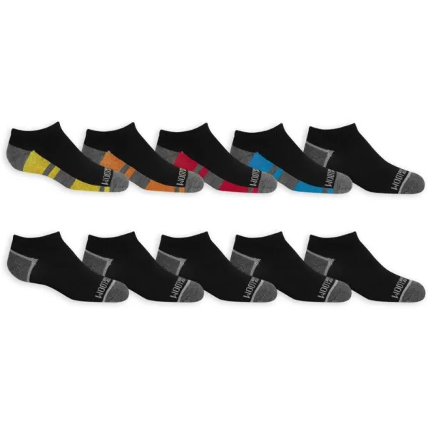 imageFruit of the Loom Boys Lightweight No Show Socks 10 PackBlack