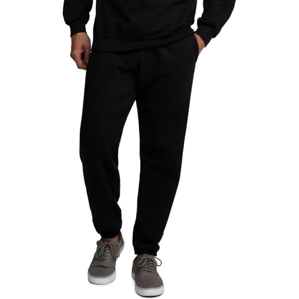 imageFruit of the Loom Eversoft Fleece Joggers with Pockets Relaxed Fit Moisture Wicking Breathable Tapered SweatpantsBlack