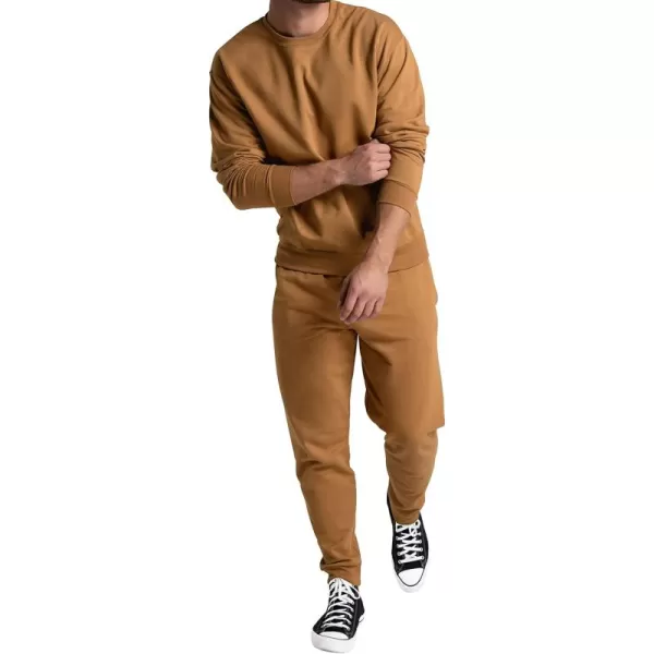 imageFruit of the Loom Eversoft Fleece Joggers with Pockets Relaxed Fit Moisture Wicking Breathable Tapered SweatpantsGolden Pecan