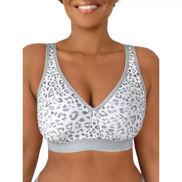 imageFruit of the Loom Fit for Me Womens PlusSize Wireless Cotton Bra Available in Multi PacksLeopard Smoke