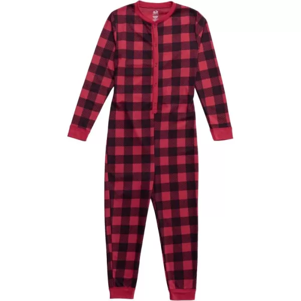 imageFruit of the Loom Kids Premium Thermal Waffle Union SuitBuffalo Check