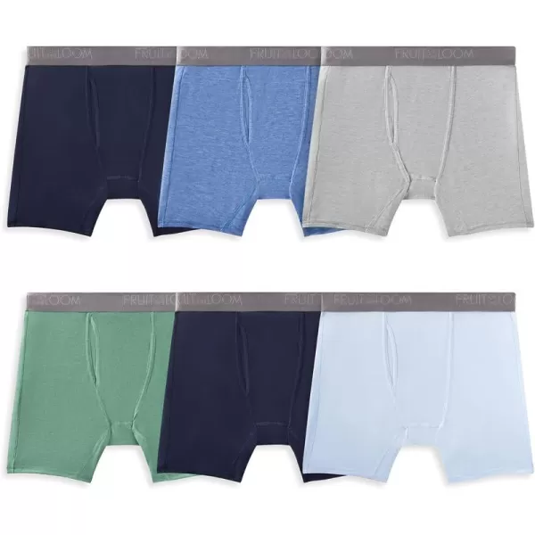 imageFruit of the Loom Mens 360 Stretch Boxer Briefs High Performance Stretch Quick Dry ampamp Moisture WickingCoolsoft  6 Pack  Colors May Vary