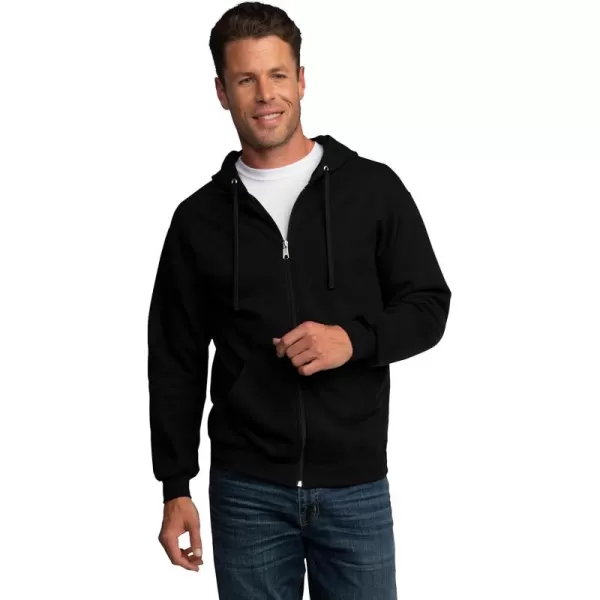 imageFruit of the Loom Mens Eversoft Fleece Hoodies Moisture Wicking ampamp Breathable Full Zip Hooded SweatshirtBlack Full Zip