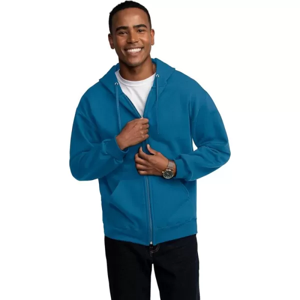 imageFruit of the Loom Mens Eversoft Fleece Hoodies Moisture Wicking ampamp Breathable Full Zip Hooded SweatshirtBlue