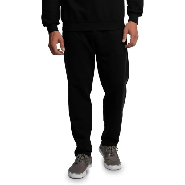 imageFruit of the Loom Mens Eversoft Fleece Open Bottom Sweatpants with Pockets Relaxed Fit Moisture Wicking BreathableBlack