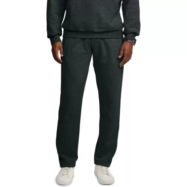 imageFruit of the Loom Mens Eversoft Fleece Open Bottom Sweatpants with Pockets Relaxed Fit Moisture Wicking BreathableBlack Heather