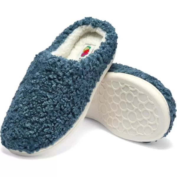 imageFruit of the Loom Womens Berber Clog  Comfortable Memory Foam Sole IndoorOutdoor Machine WashableBlue