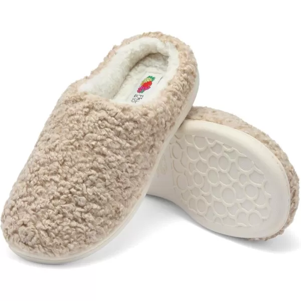 imageFruit of the Loom Womens Berber Clog  Comfortable Memory Foam Sole IndoorOutdoor Machine WashableTan