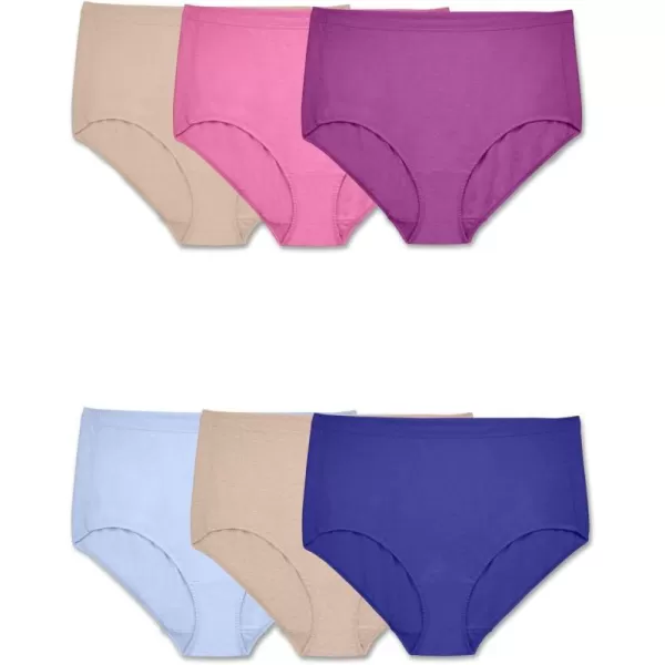 imageFruit of the Loom Womens Plus Size Underwear Fit for Me Designed to Fit Your CurvesBrief  Beyondsoft Cotton Blend  Assorted
