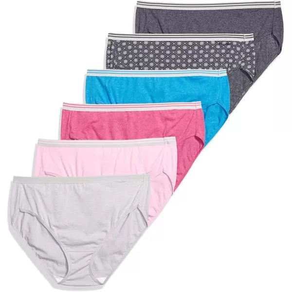 imageFruit of the Loom Womens Plus Size Underwear Fit for Me Designed to Fit Your CurvesHi Cut  Cotton  Assorted