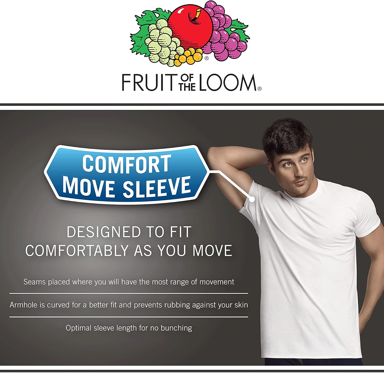 imageFruit of the Loom Mens Eversoft Cotton Short Sleeve Pocket TShirts Breathable ampamp Tag Free6 Pack  Assorted Blues