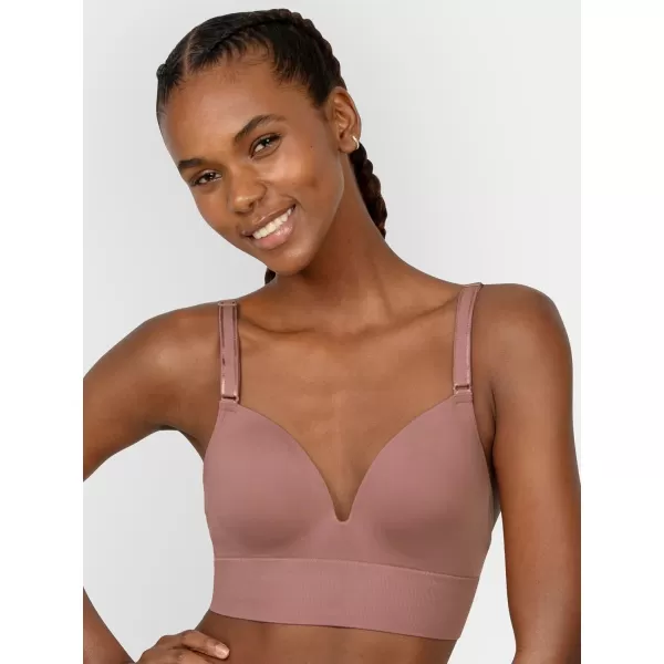 imageFruit of the Loom A Fresh Collection Confidence Booster 2 Pack Womens Seamless Push Up Bras for Lifted ComfortPremium PlumBlack Hue