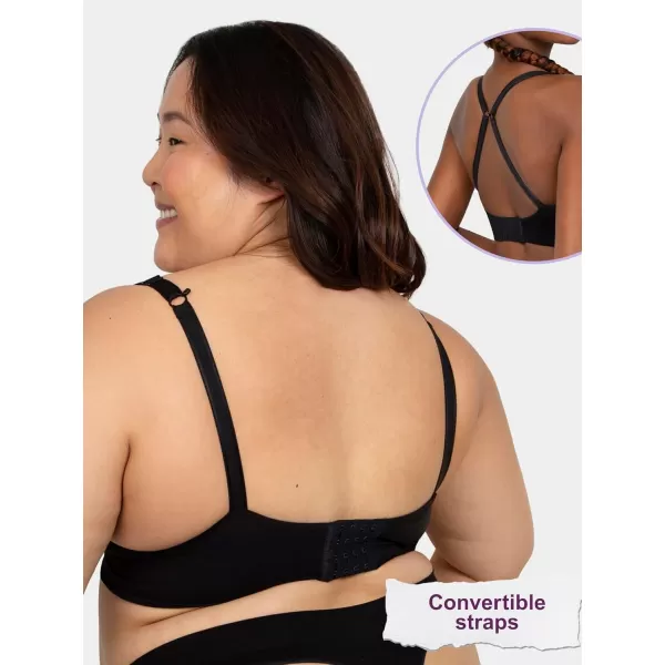 imageFruit of the Loom A Fresh Collection Confidence Booster 2 Pack Womens Seamless Push Up Bras for Lifted ComfortSugar PlumBlack Hue