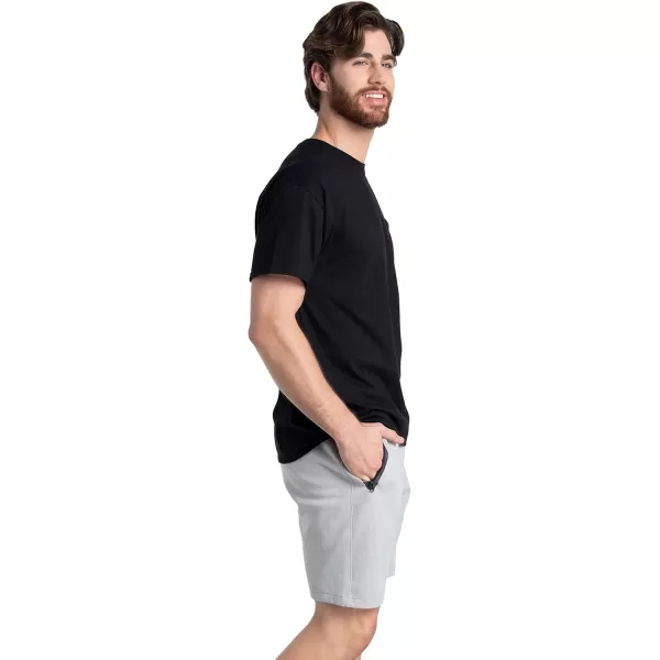 imageFruit of the Loom Mens Eversoft Cotton Short Sleeve Pocket TShirts Breathable ampamp Tag Free2 Pack  Black