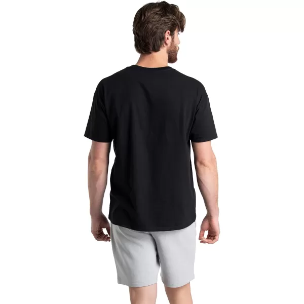 imageFruit of the Loom Mens Eversoft Cotton Short Sleeve Pocket TShirts Breathable ampamp Tag Free2 Pack  Black