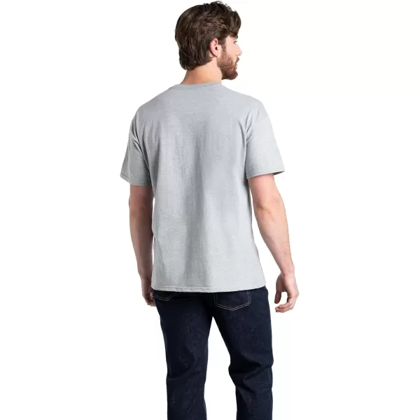 imageFruit of the Loom Mens Eversoft Cotton Short Sleeve Pocket TShirts Breathable ampamp Tag Free2 Pack  Grey Heather