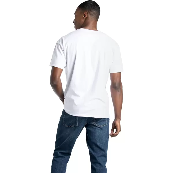 imageFruit of the Loom Mens Eversoft Cotton Short Sleeve Pocket TShirts Breathable ampamp Tag Free2 Pack  White