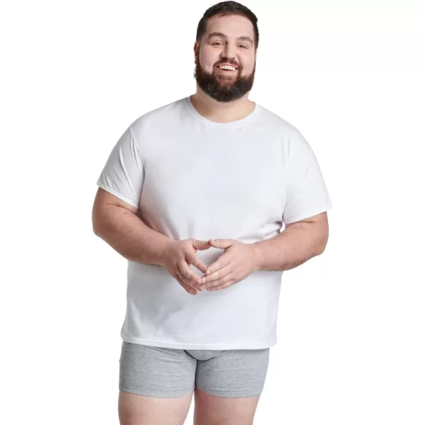 imageFruit of the Loom Mens Eversoft Cotton Short Sleeve Pocket TShirts Breathable ampamp Tag FreeBig Man  Crew  6 Pack White