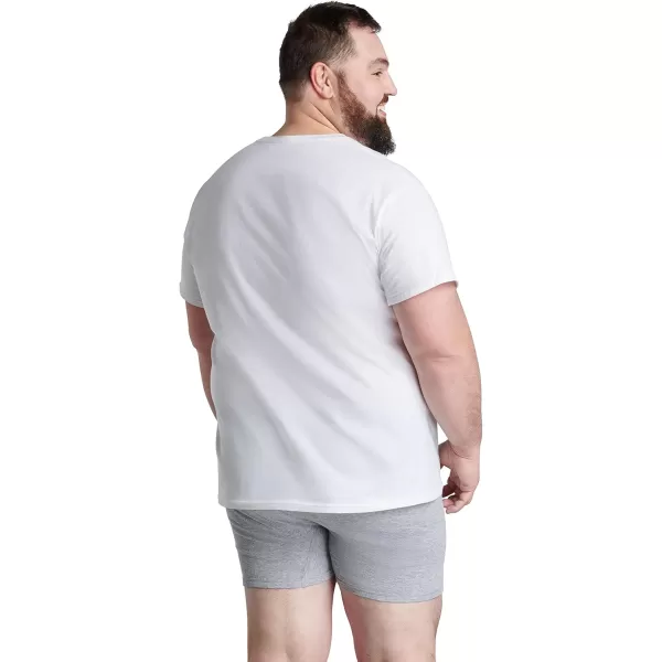 imageFruit of the Loom Mens Eversoft Cotton Short Sleeve Pocket TShirts Breathable ampamp Tag FreeBig Man  Crew  6 Pack White