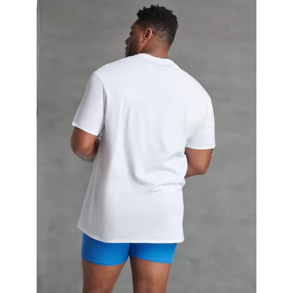 imageFruit of the Loom Mens Eversoft Cotton Short Sleeve Pocket TShirts Breathable ampamp Tag FreeTall Man  Crew  6 Pack White