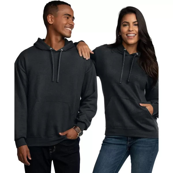 imageFruit of the Loom Mens Eversoft Fleece Hoodies Moisture Wicking ampamp Breathable Pullover Hooded SweatshirtBlack Heather Pullover