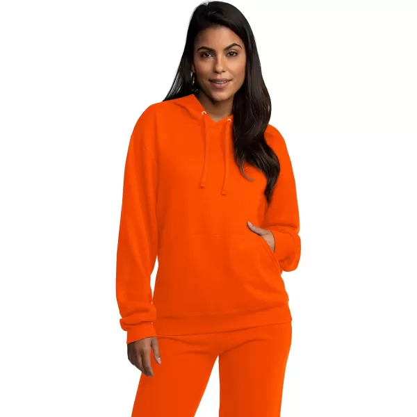 imageFruit of the Loom Mens Eversoft Fleece Hoodies Moisture Wicking ampamp Breathable Pullover Hooded SweatshirtSafety Orange Pullover